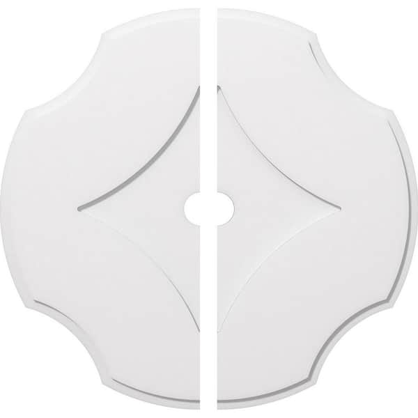 Ekena Millwork 1 in. P X 12-1/2 in. C X 36 in. OD X 3 in. ID Percival Architectural Grade PVC Contemporary Ceiling Medallion, Two Piece