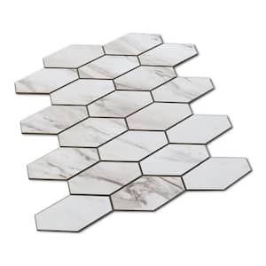 Dublin Carrara Wave 9.85 in. x 11.02 in. 4 mm Stone Peel and Stick Backsplash Tile (6.02 sq. ft./8-Pack)