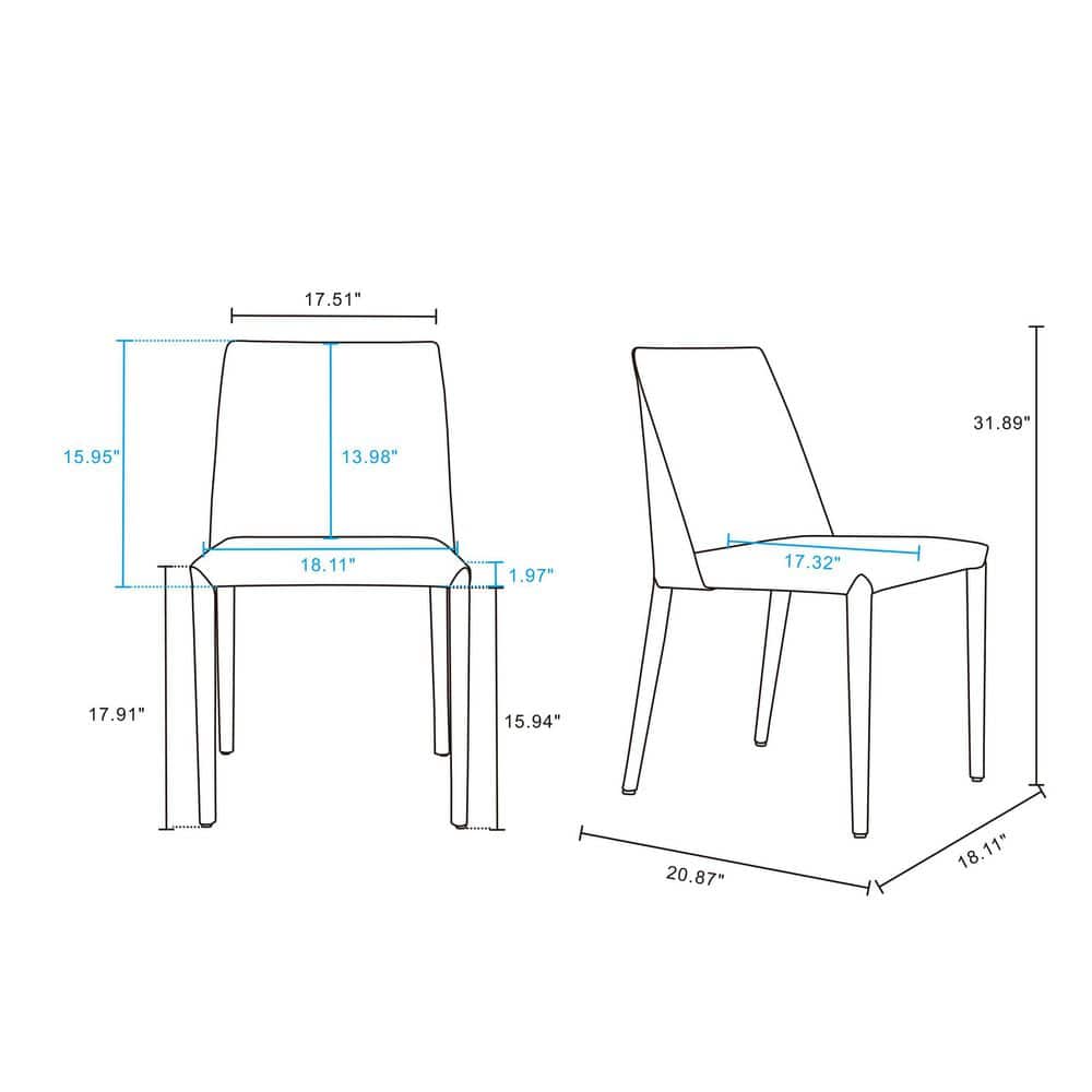 Manhattan Comfort Paris Clay Saddle Leather Upholstered Dining Chair Set