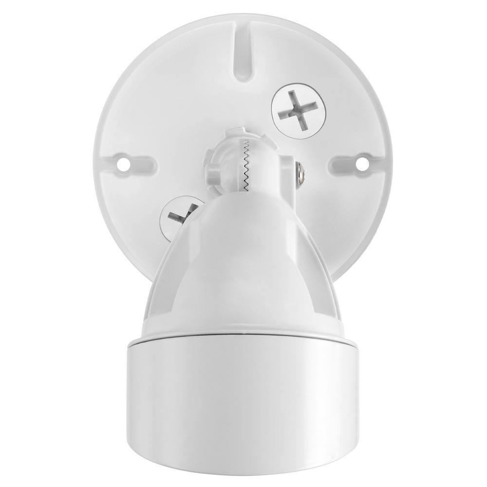 White Matte LED Outdoor Flood Security Light with Adjustable Head