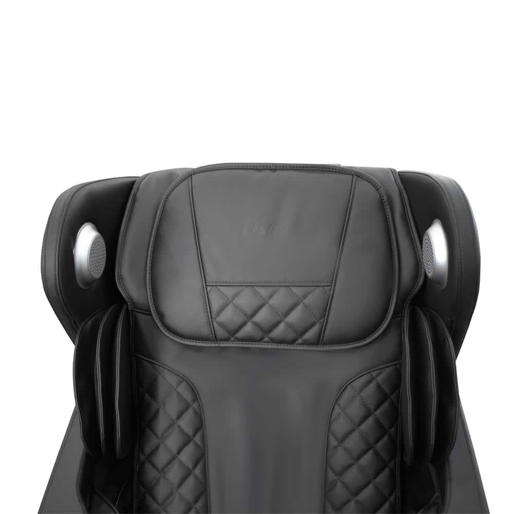 Black Faux Leather Recliner with Massage and Airbags