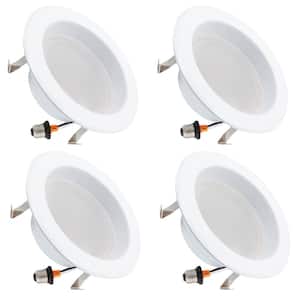 4 in. Round 4000K Neutral White New Construction Non-IC Rated Recessed Integrated LED Kit (4-Pack)