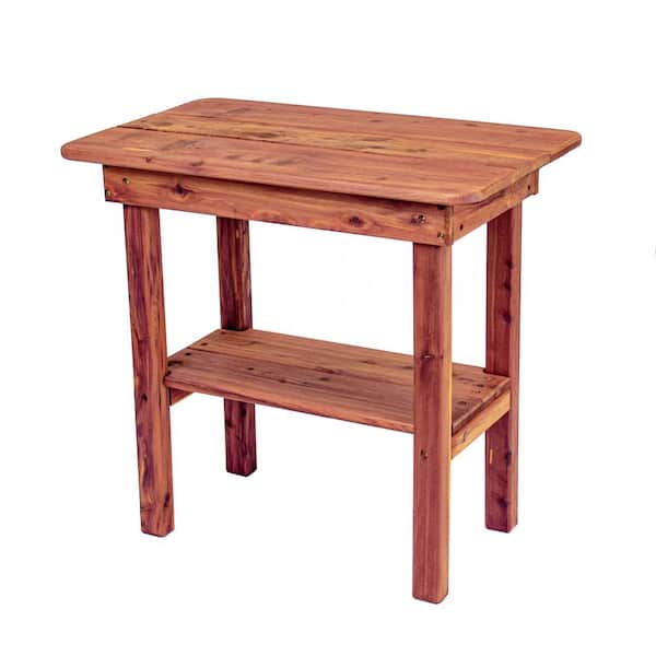 American Furniture Classics Aromatic Red Cedar Rectangular Wood Outdoor Side Table