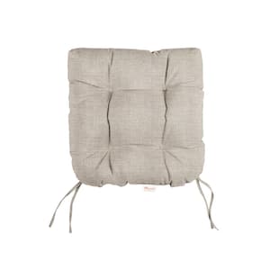 Sunbrella Cast Silver Tufted Chair Cushion Round U-Shaped Back 16 x 16 x 3