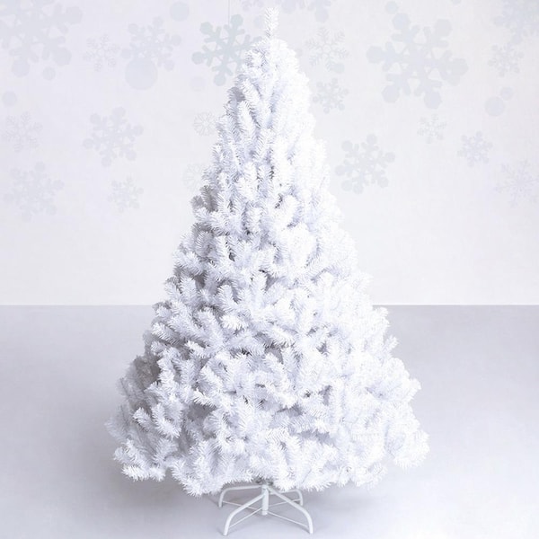 Costway 8Ft Artificial PVC Chrismas Tree with Stand White