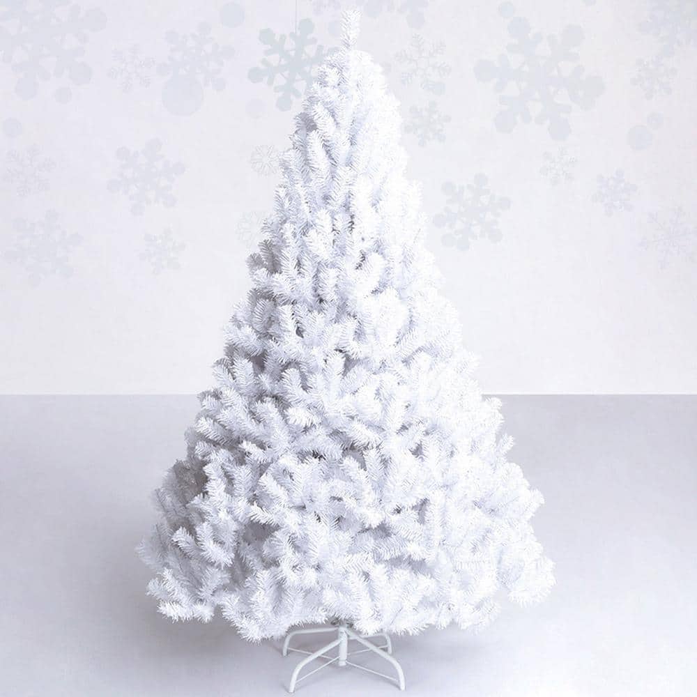 Costway 6 ft. White PVC Artificial Christmas Tree with Stand