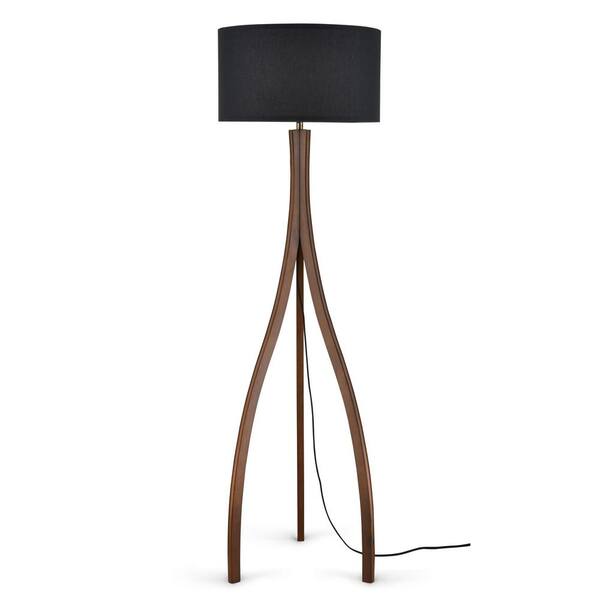 Light Society Arboa 61 4 In Walnut Tripod Floor Lamp With Fabric Shade Ls F430 Wl The Home Depot Light Society Arboa 61 4 In Walnut, Fabric Floor Lamps