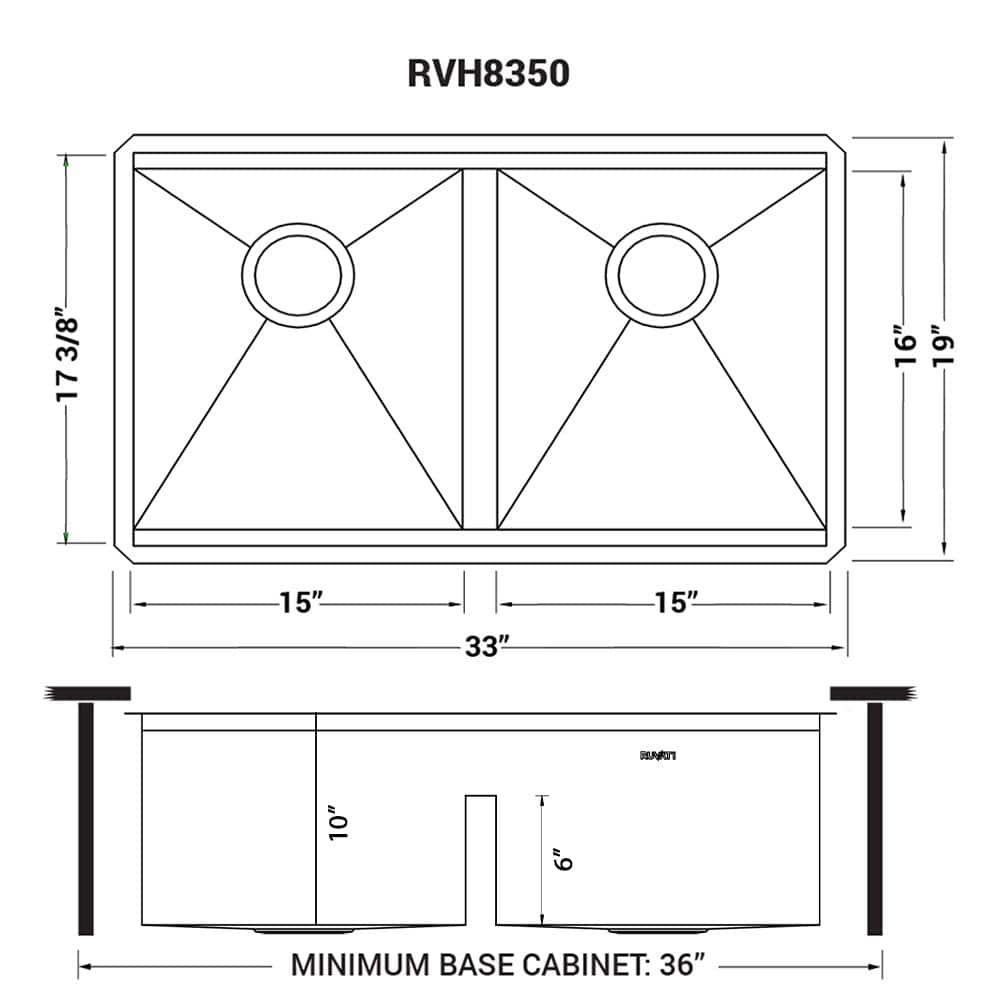 Ruvati 36-inch Stainless Steel Double Bowl Workstation Sink