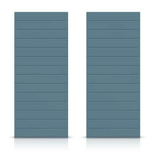 60 in. x 80 in. Hollow Core Dignity Blue Stained Composite MDF Interior Double Closet Sliding Doors