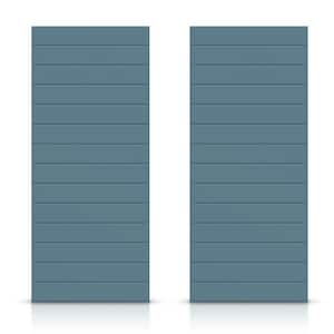 84 in. x 80 in. Hollow Core Dignity Blue Stained Composite MDF Interior Double Closet Sliding Doors