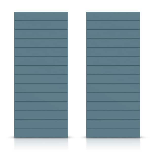 CALHOME 60 in. x 96 in. Hollow Core Dignity Blue Stained Composite MDF Interior Double Closet Sliding Doors