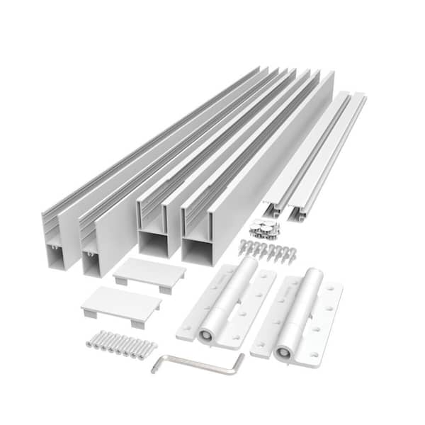42 in. White Aluminum Privacy Rail Gate Kit