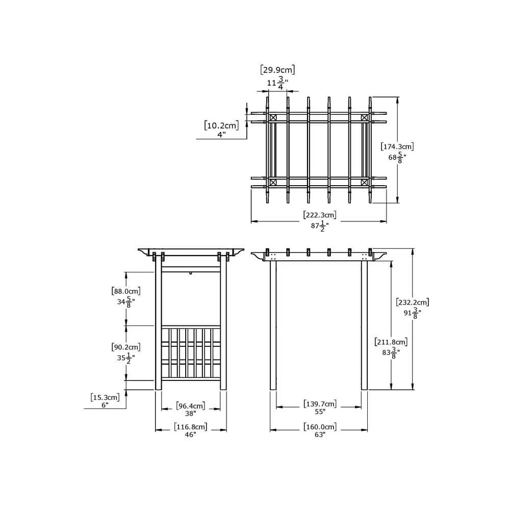 Springport White Vinyl Garden Arbor with Built-in Hooks