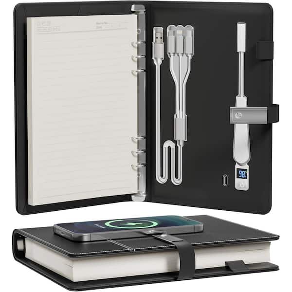 phyfalip Travelers Notebook Planner Journal with Wireless Cord, Book Light in White