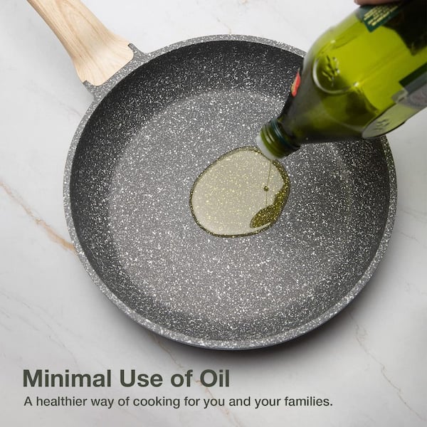 8 in. Granite Cookware Frying Pan Skillet with Nonstick for Frying, Eggs, Omelets, General Cooking, Classic Granite