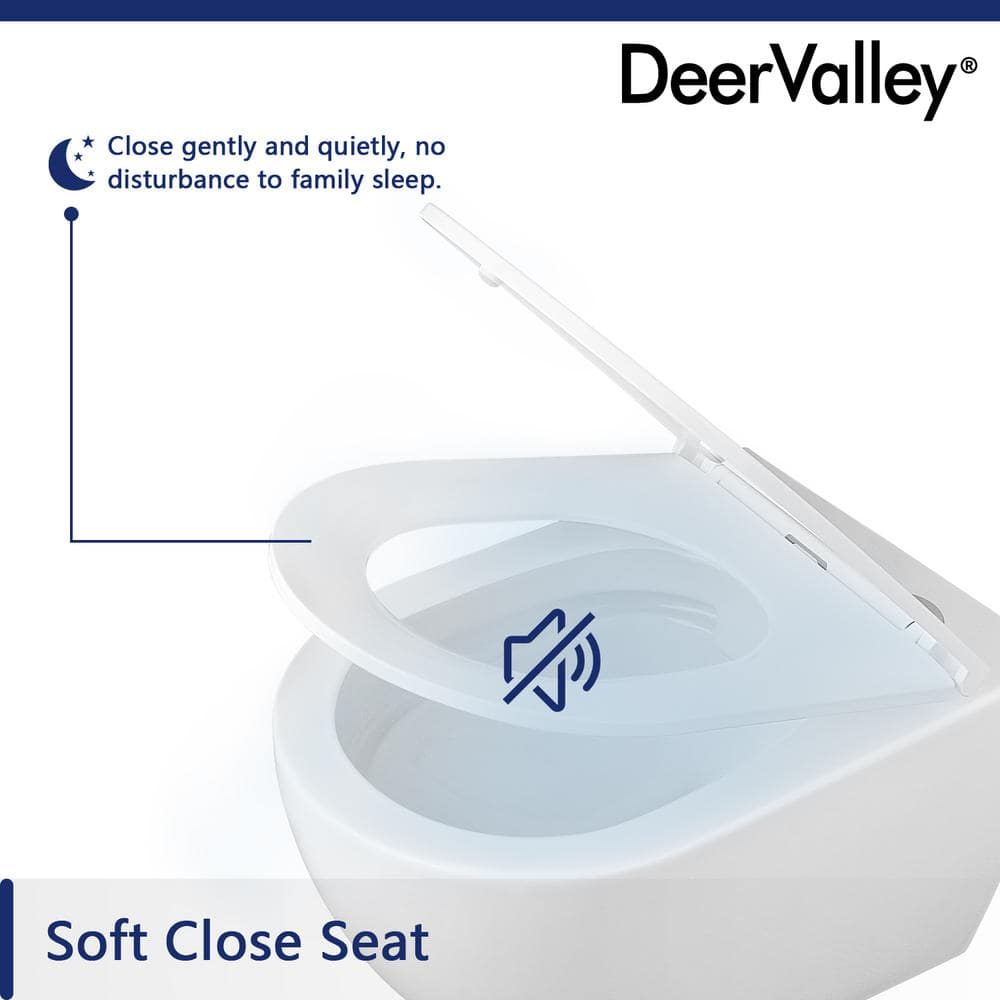 White Ceramic Elongated Wall Mounted Dual Flush Toilet