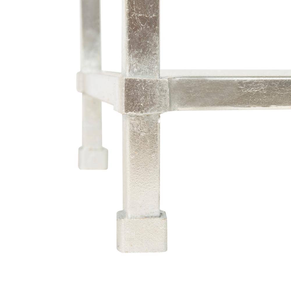 Hanzel Silver Leaf and Glass Rectangular Side Table