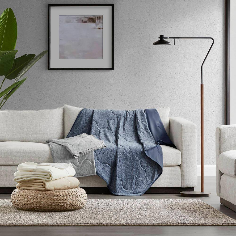 Ivory Lightweight Cooling Knit Throw Blanket