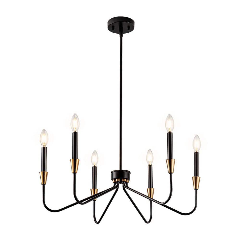 6 light Traditional Black Candle Chandelier for Farmhouse Dining Room Foyer with no bulbs included price history on PriceWatchPro