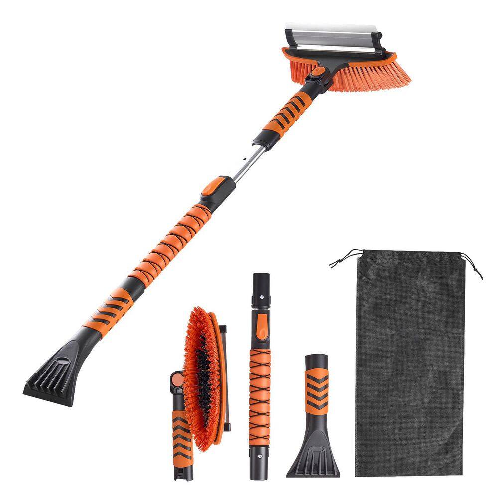 Car Snow Brush, 3-in-1 Snow Remover with 180° Pivoting Brush Head, Handle and Foam Grip for Cars, Truck, SUV, RV price history on PriceWatchPro