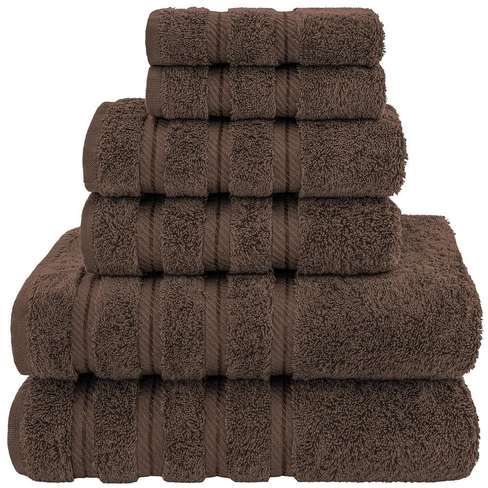 Luxury Brown Turkish Cotton 6-Piece Towel Set