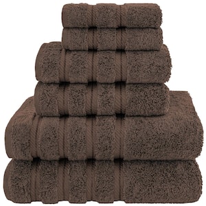Brown 6-Piece Turkish Cotton Towel Set