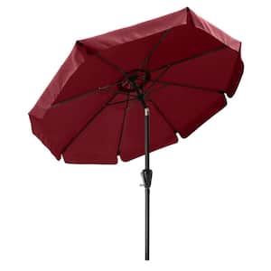 10 ft. Market Push Button Tilt Patio Umbrella in Burgundy