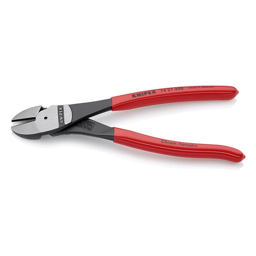 KNIPEX 8 in. High Leverage Angled Diagonal Cutting Pliers -  74 21 200