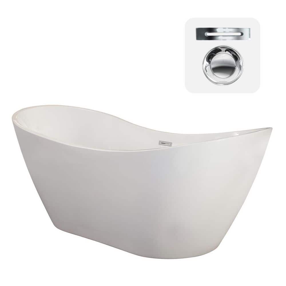 Alana 70'' White Freestanding Acrylic Soaking Bathtub