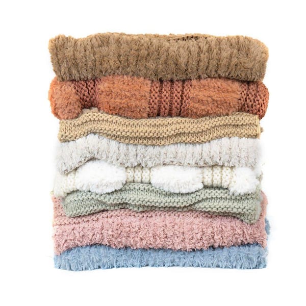 DONNA SHARP Plush Knit Taupe Polyester Throw Blanket Y00125 - The
