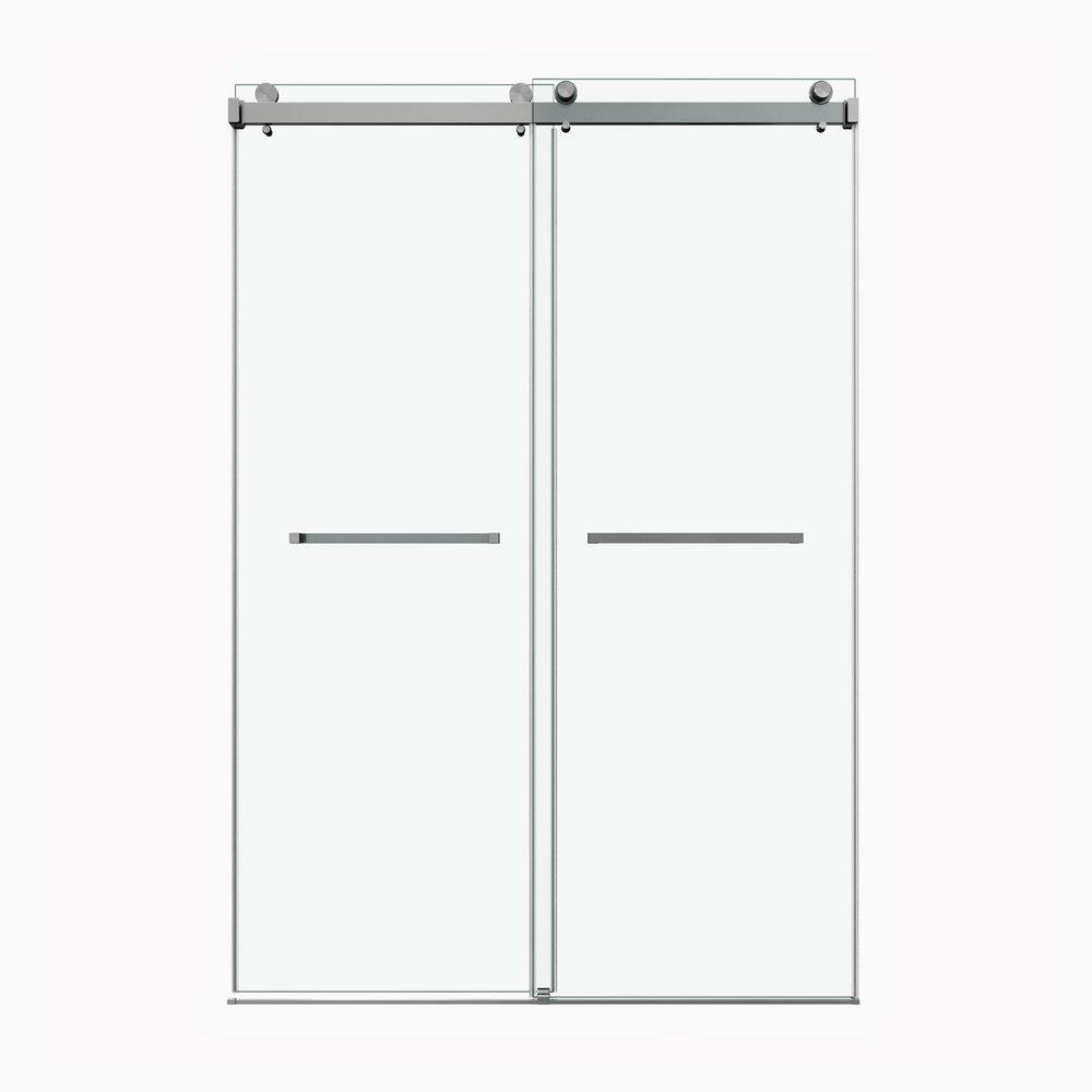 "60*72"" Frameless Double Sliding Shower Door, Double Shower Door, 3/8″ (10mm) SGCC Tempered Glass, Stainless Steel" price history on PriceWatchPro