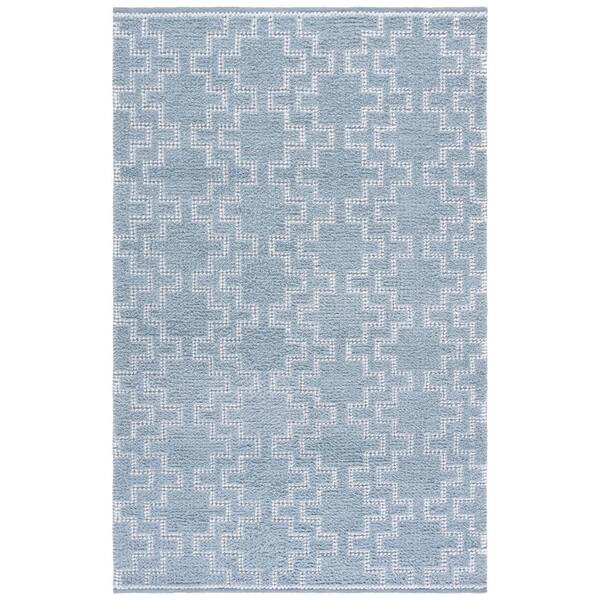 Vermont 4 ft. x 6 ft. Light Blue Tribal Area Rug