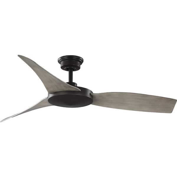 Progress Lighting Spicer 54 in. Indoor/Outdoor Antique Bronze Contemporary Ceiling Fan with Remote Included for Bedroom