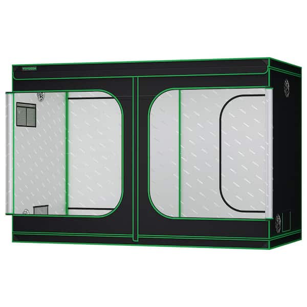 10 ft. x 5 ft. High Reflective Mylar Grow Tent with Observation Window and Floor Tray for Hydroponics Indoor Plant