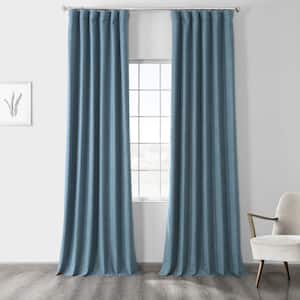 Ovation Blue Curtains Blackout Curtains  - 50 in. W x 108 in. L Rod Pocket Single Panel Curtains and Drapes