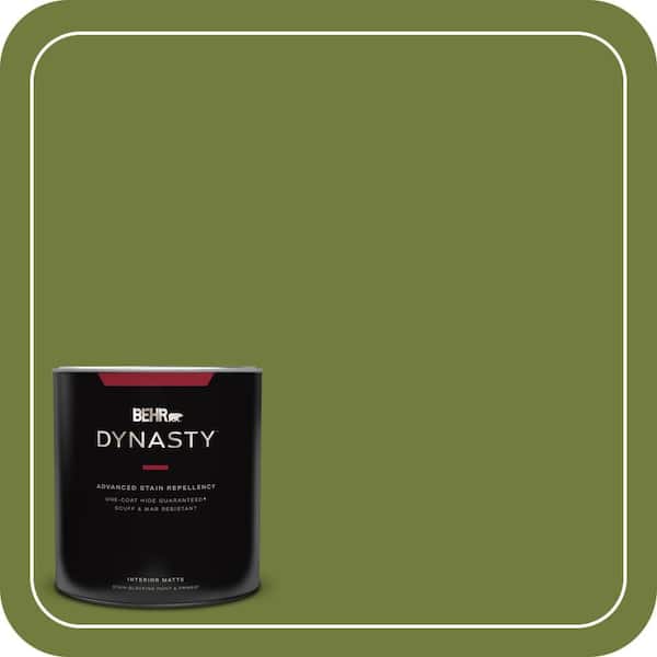 BEHR DYNASTY 1 qt. #HDC-SM16-11 Hot Dog Relish Matte Interior Stain-Blocking Paint and Primer