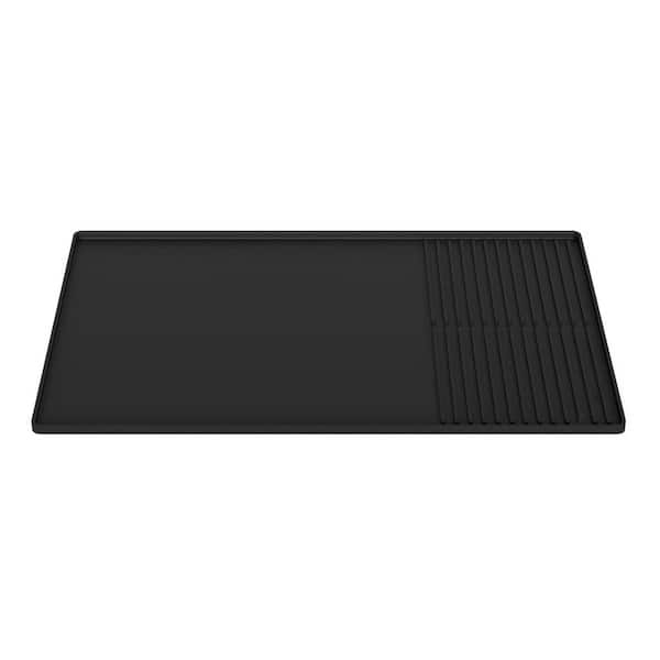 24 in. x 16 in. Silicone Coffee Mat with Raised Edges Anti-Slip Drain Zones for Coffee Bar Countertop Anti-Spill