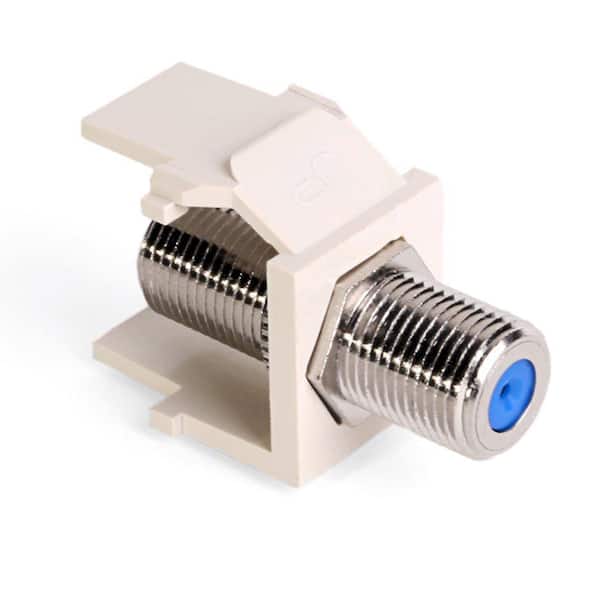 Leviton QuickPort F-Type Nickel-Plated Connector, Light Almond