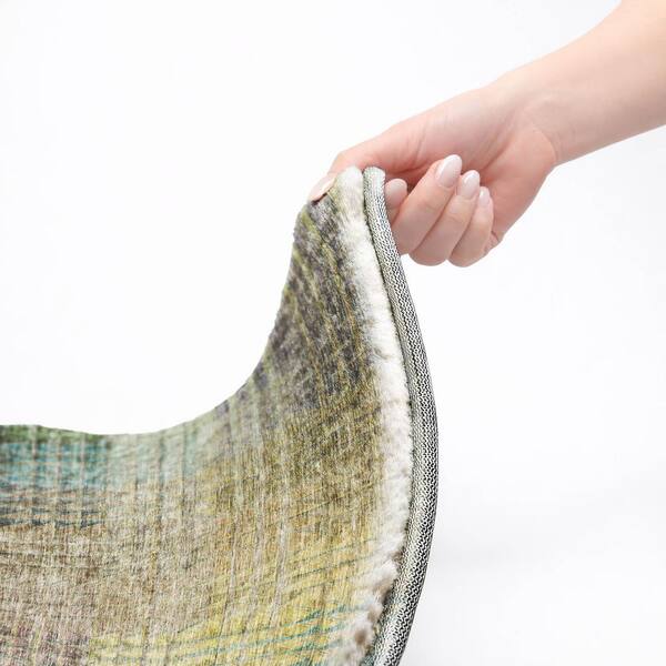 Dream Shag Premium Machine Washable Abstract ADS828 Green 10 ft. x 14 ft. Area Rug