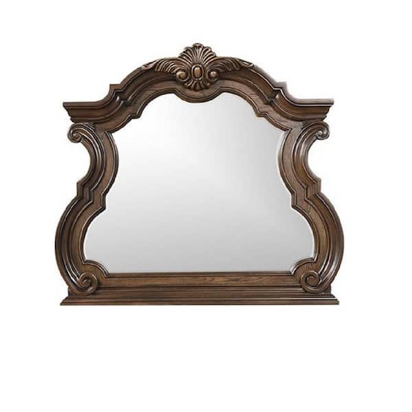 Leova Dark Brown 4 in. W x 45 in. H Modern and Contemporary Novelty Wood Framed Mirror