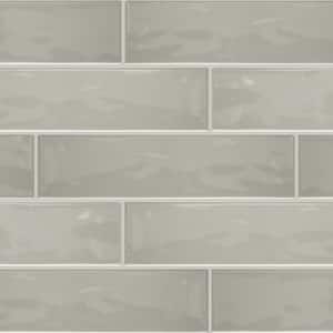 LuxeCraft Grey Mist 3 in. x 12 in. Glossy Ceramic Wall Tile (12 sq. ft. /Case)
