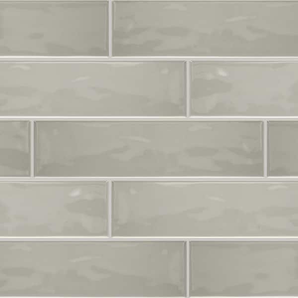 Daltile LuxeCraft Grey Mist 3 in. x 12 in. Glossy Ceramic Wall Tile (12 sq. ft./Case)