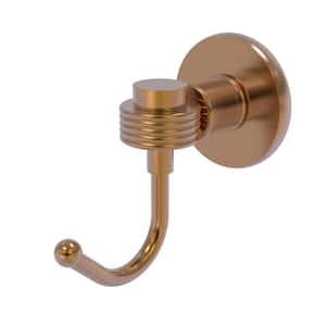 Continental Collection Wall-Mount Robe Hook with Groovy Accents in Brushed Bronze