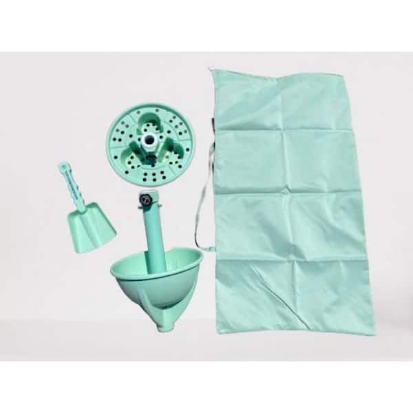 Anchor Works The AnchorOne, Beach Umbrella Anchor, Multifunctional Anchor: Umbrella Stabilizer and Table, Carry Bag - Sea Foam Green