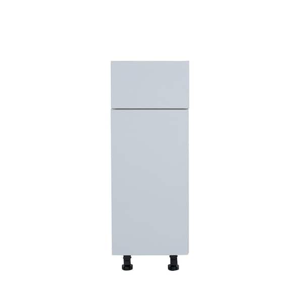 Cambridge Radiance 12 in. W x 24 in. D x 34.5 in. H Ready to Assemble Slab Base Kitchen Cabinet in White Gloss