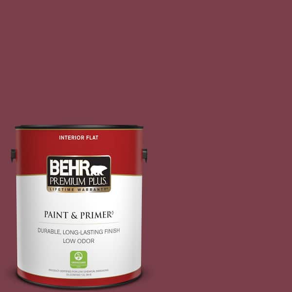 BEHR PREMIUM PLUS 1 gal. #S-H-110 Wine Tasting Flat Low Odor Interior Paint & Primer
