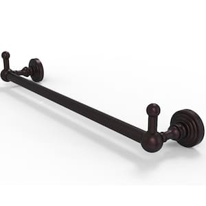 Waverly Place Collection 18 in. Towel Bar with Integrated Hooks in Antique Bronze