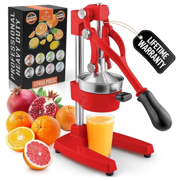 Zulay Kitchen Cast-Iron Orange Juice Squeezer-Large Red Z-CITRS