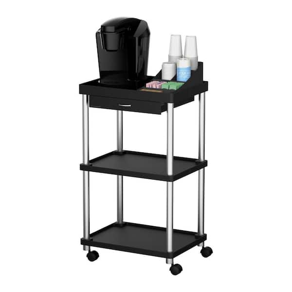 Mind Reader Anchor Collection Printer Cart with 3 Shelves and a Storage  Drawer, Kitchen Cart, Utility Cart, Microwave Cart, Black CARTCOFF-BLK -  The Home Depot