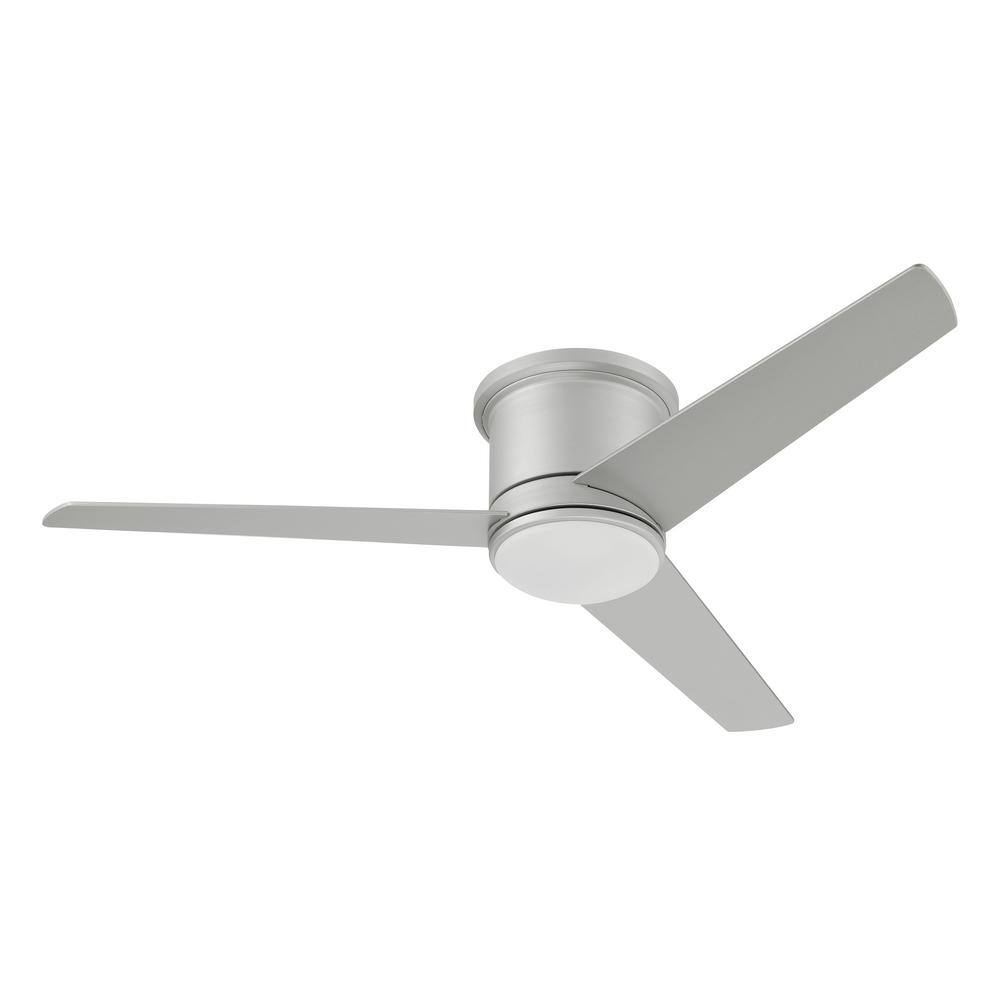 Cole 52'' Painted Nickel Flush Mount Ceiling Fan with LED Light